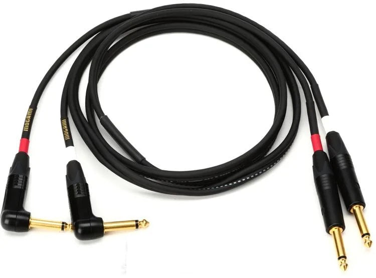 Mogami Gold Keyboard S Stereo Cable - Dual TS Male to Right Angle TS Male - 6 foot
