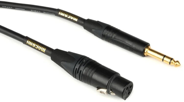Mogami Gold TRSXLRF-03 Balanced XLR Female to 1/4-inch TRS Male Patch Cable - 3 foot