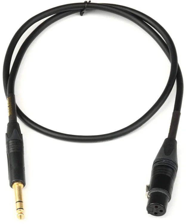 Mogami Gold TRSXLRF-03 Balanced XLR Female to 1/4-inch TRS Male Patch Cable - 3 foot