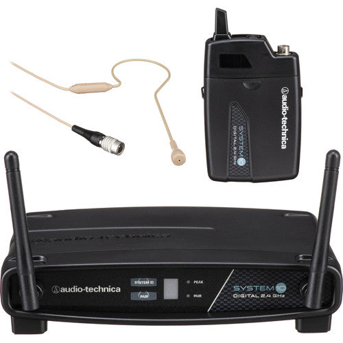 Audio-Technica ATW-1101/H92 System 10 Digital Wireless Omni Earset Microphone System - Black