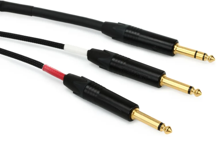 Mogami Gold Insert TS Cable - 1/4-inch TRS Male to Dual 1/4-inch TS Male - 6 foot
