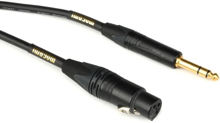 Mogami Gold TRSXLRF-25 Balanced XLR Female to 1/4-inch TRS Male Patch Cable - 25 foot