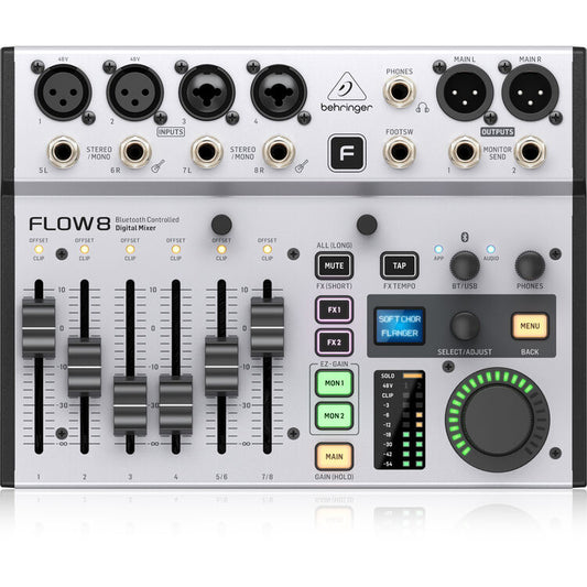 Behringer FLOW 8 Digital Mixer with Bluetooth Audio and Wireless Control