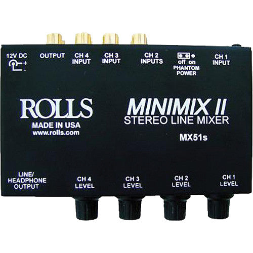 Rolls MX51s Mini-Mix 2 Four-Channel RCA Mixer