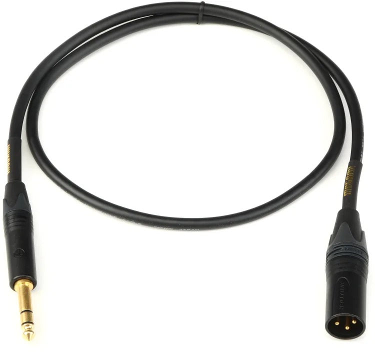 Mogami Gold TRSXLRM-03 Balanced 1/4-inch TRS Male to XLR Male Patch Cable - 3 foot